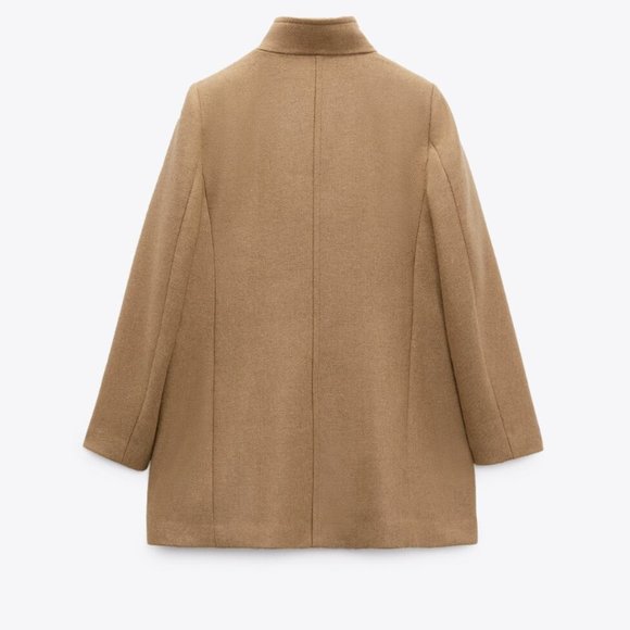 Zara Double Breasted Wool Blend Coat - Picture 8 of 8